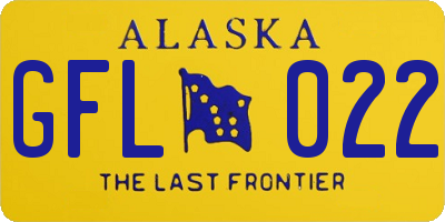AK license plate GFL022