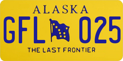 AK license plate GFL025