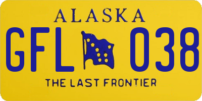 AK license plate GFL038