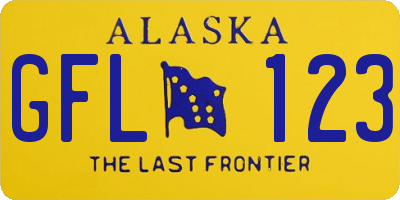 AK license plate GFL123