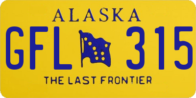 AK license plate GFL315