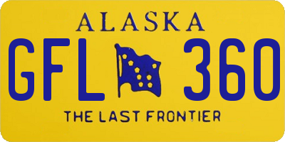 AK license plate GFL360
