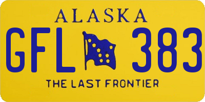 AK license plate GFL383