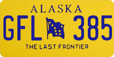 AK license plate GFL385