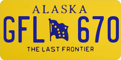 AK license plate GFL670