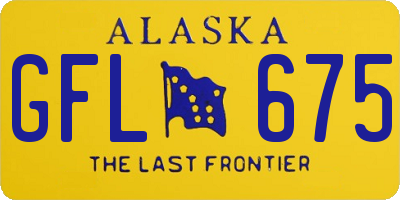 AK license plate GFL675