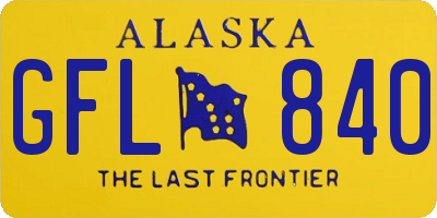 AK license plate GFL840