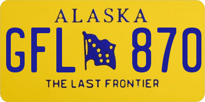 AK license plate GFL870