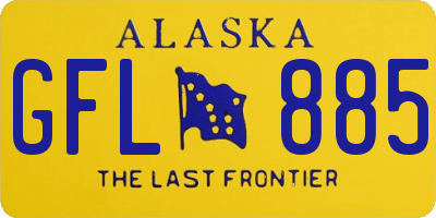 AK license plate GFL885