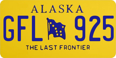 AK license plate GFL925