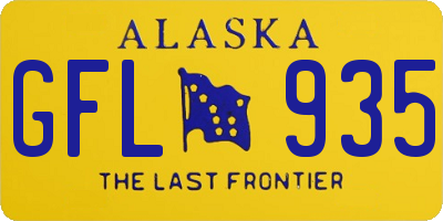 AK license plate GFL935