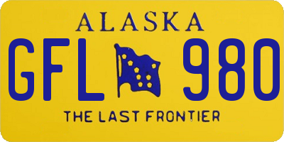AK license plate GFL980