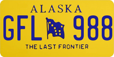 AK license plate GFL988