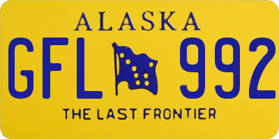 AK license plate GFL992