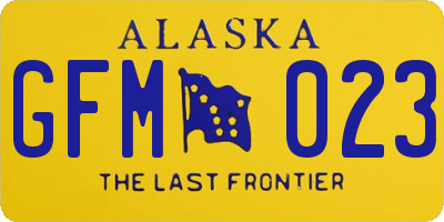 AK license plate GFM023