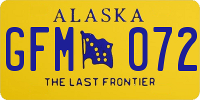 AK license plate GFM072