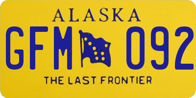 AK license plate GFM092