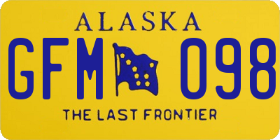 AK license plate GFM098