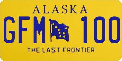 AK license plate GFM100