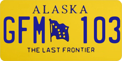 AK license plate GFM103