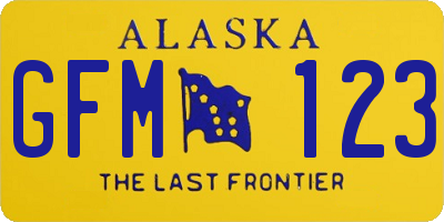 AK license plate GFM123