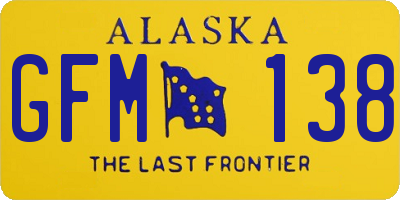 AK license plate GFM138