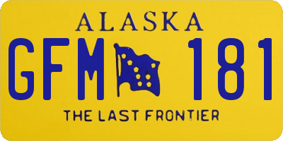 AK license plate GFM181