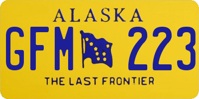 AK license plate GFM223