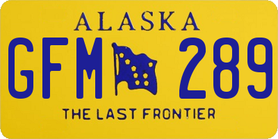 AK license plate GFM289