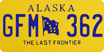 AK license plate GFM362