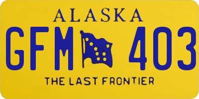 AK license plate GFM403