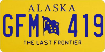 AK license plate GFM419