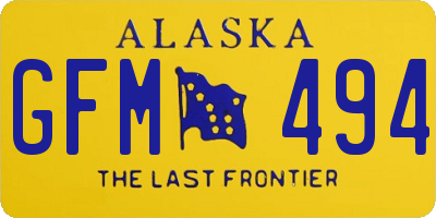AK license plate GFM494
