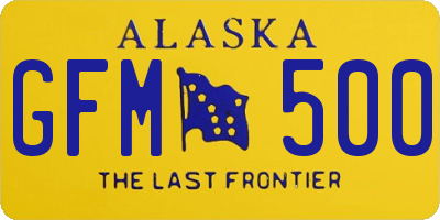 AK license plate GFM500