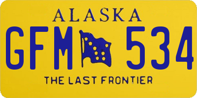 AK license plate GFM534