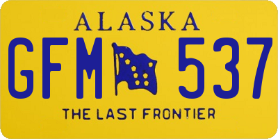 AK license plate GFM537