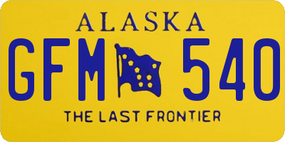 AK license plate GFM540