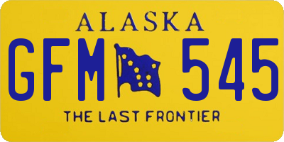 AK license plate GFM545