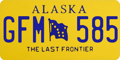 AK license plate GFM585