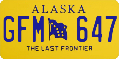 AK license plate GFM647