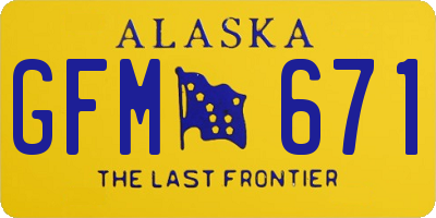 AK license plate GFM671