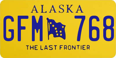 AK license plate GFM768