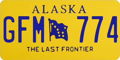 AK license plate GFM774
