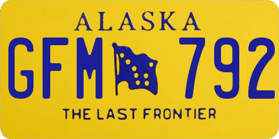 AK license plate GFM792