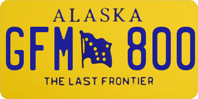 AK license plate GFM800