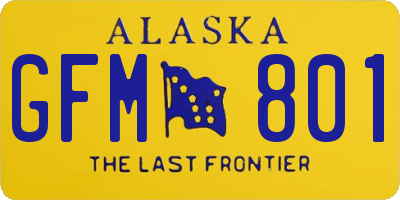 AK license plate GFM801