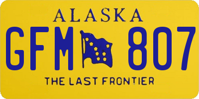 AK license plate GFM807