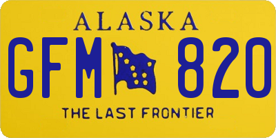 AK license plate GFM820