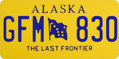 AK license plate GFM830