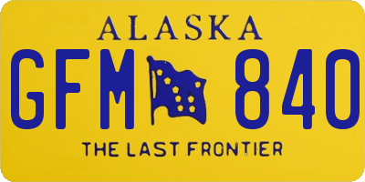 AK license plate GFM840